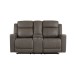 Asher Manual Reclining Loveseat Brown